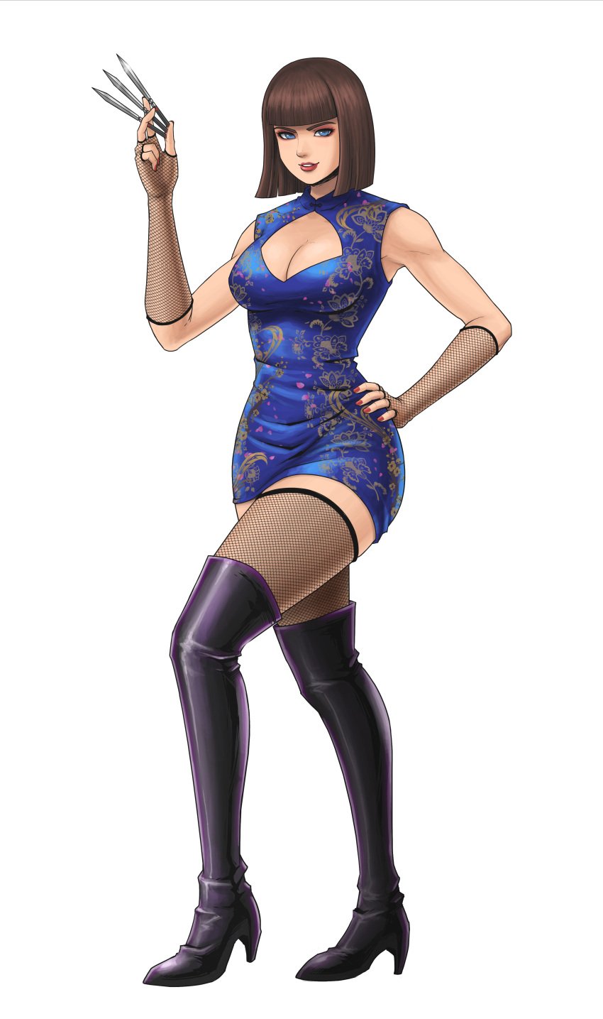 1girls alternate_version_available anna_williams bandai_namco blue_dress breasts cleavage commission commission_art commissioner_upload female female_only fully_clothed gdaigonart geoffrey_daigon human legs marian_zapico namco solo tekken tekken_(2010_film) tekken_1 tekken_2 tekken_3 tekken_5 tekken_5_dark_resurrection tekken_6 tekken_7 tekken_tag_tournament tekken_tag_tournament_2 thighs