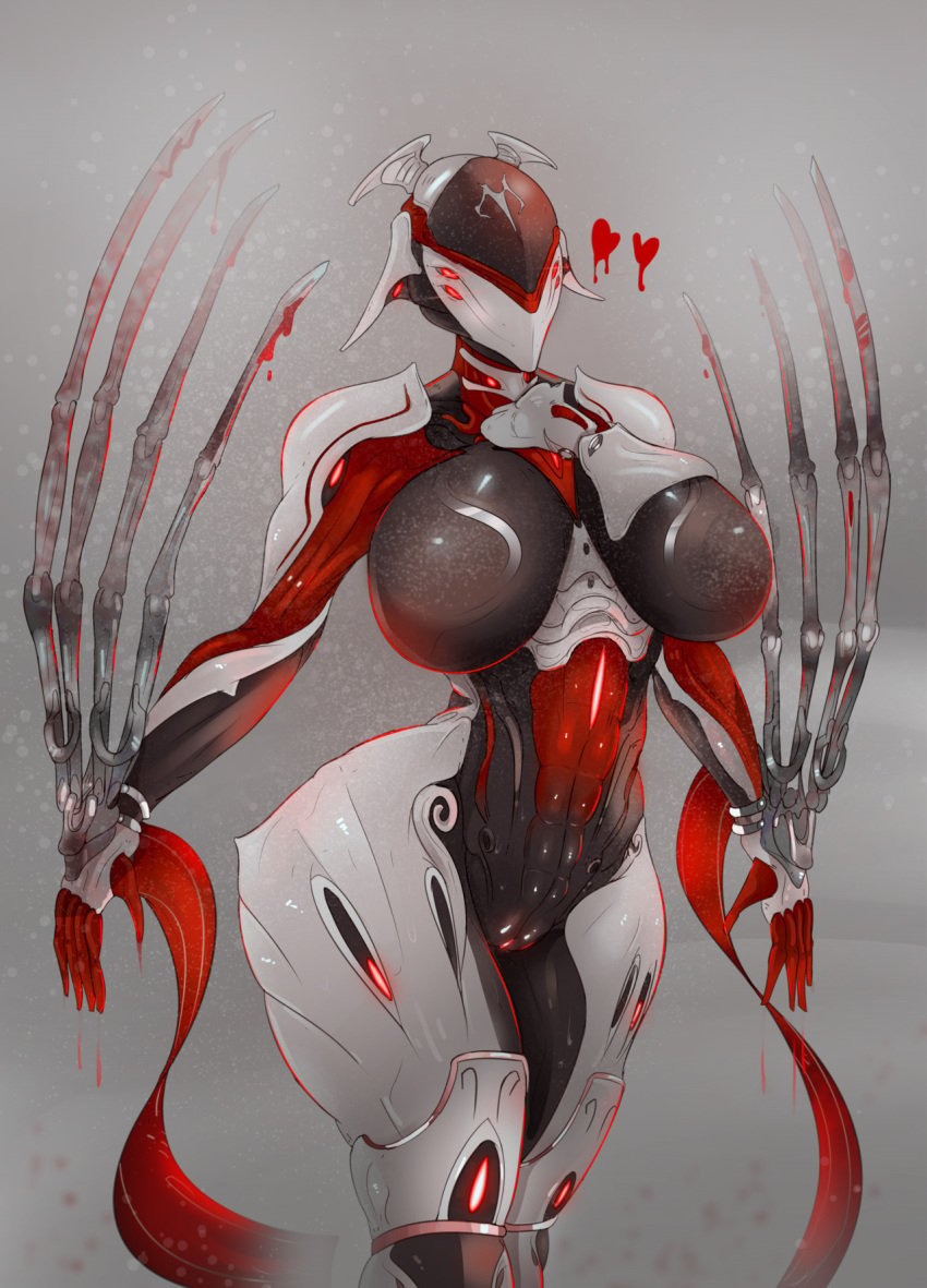 1girls abs alternate_breast_size blood breasts edit edited garuda_(warframe) gk733 hips hourglass_figure huge_breasts large_breasts muscular_female robot_girl simple_background thick_thighs thighs vagina warframe wide_hips