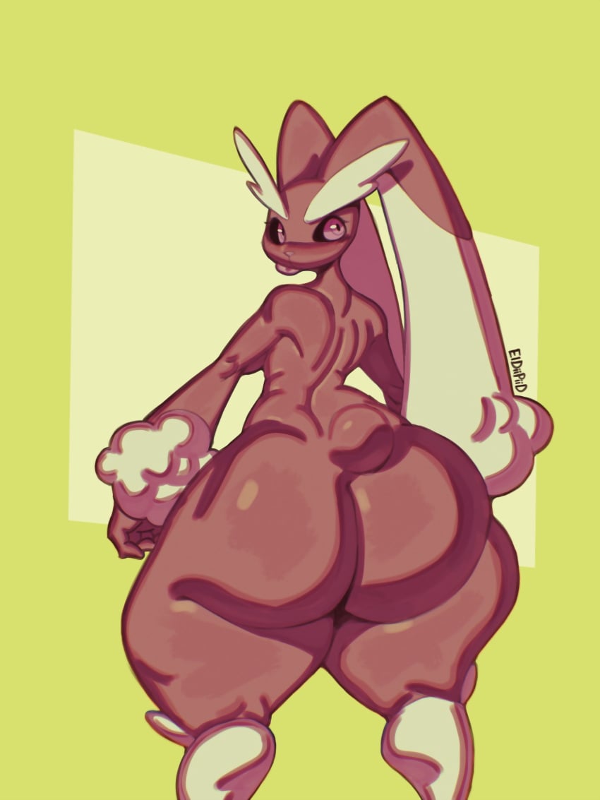 1girls ass eldiipiid female female_only huge_ass lopunny nintendo pokemon pokemon_(species) solo thick_thighs tongue_out video_games wide_hips