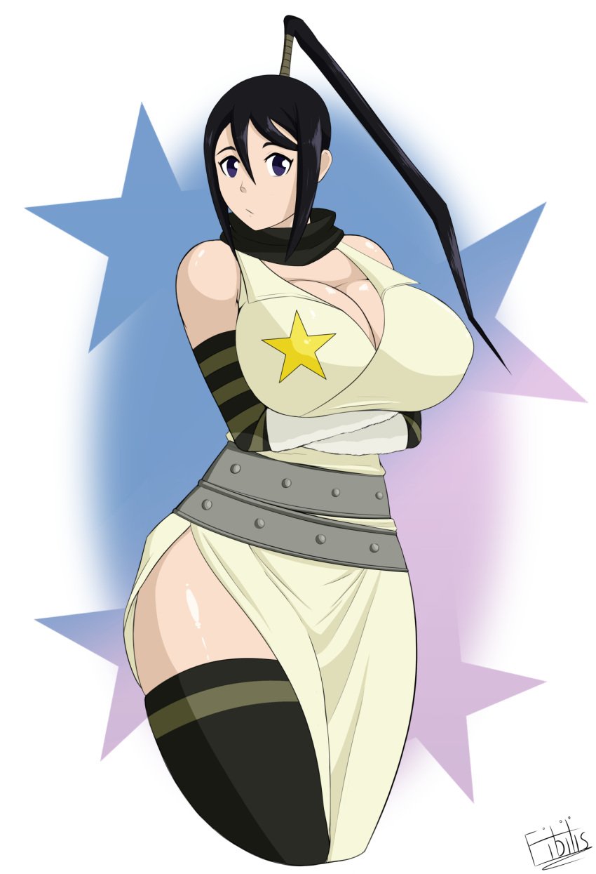 2019 arms_crossed arms_crossed_under_breasts armwear ass beige_dress beige_sleeveless_dress beige_sweater belt big_ass big_breasts black_hair black_scarf blue_eyes breasts crossed_arms fibilis huge_ass huge_breasts large_ass large_breasts legwear looking_at_viewer nakatsukasa_tsubaki pale-skinned_female pale_skin ponytail scarf soul_eater thick thick_ass thick_body thick_breasts thick_butt thick_hips thick_legs thick_thighs thighhighs thighs tight_clothes tight_clothing tight_dress voluptuous voluptuous_female wide_hips