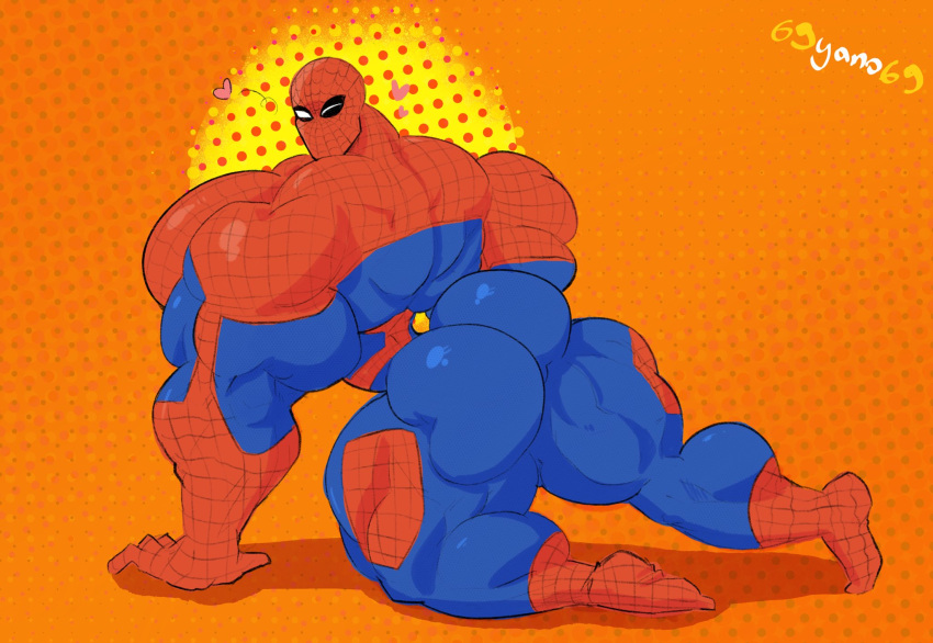 69yano69 big_butt male male_only marvel muscle muscles muscular muscular_arms muscular_back muscular_male muscular_thighs pecs peter_parker spider-man spider-man_(series) thick_thighs tight_clothing