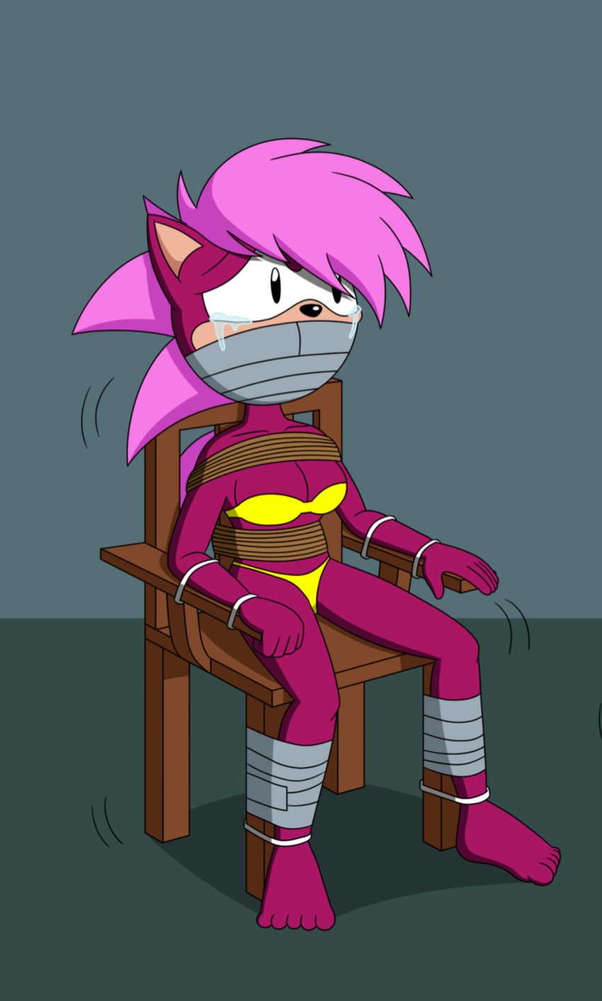 bondage chair chair_bondage cropped imightbemick sonia_the_hedgehog sonic_(series) sonic_the_hedgehog_(series) sonic_underground