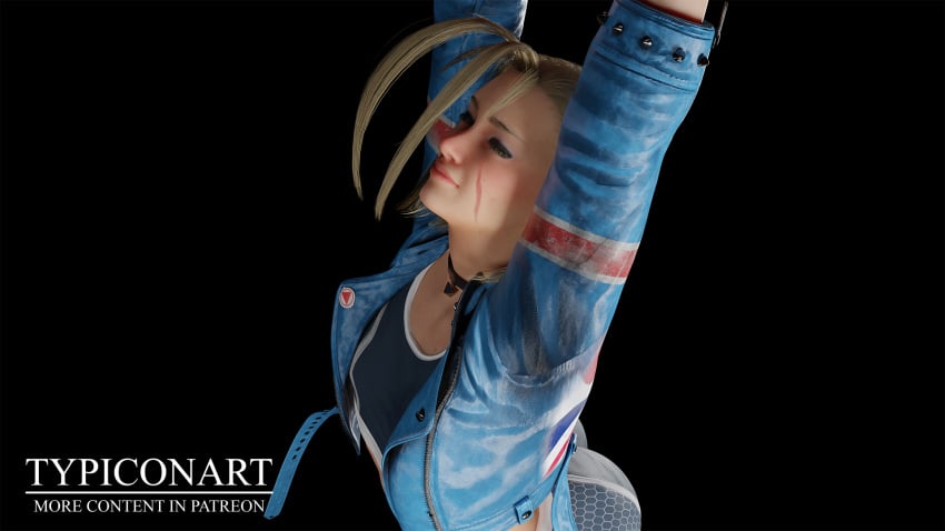 1girls 3d 3d_(artwork) ass blender blender_(software) blender_cycles cammy_stretch cammy_white capcom clothed female female_only fully_clothed hands hands_up self_upload smile smiley_face solo solo_female street_fighter street_fighter_6 typiconart