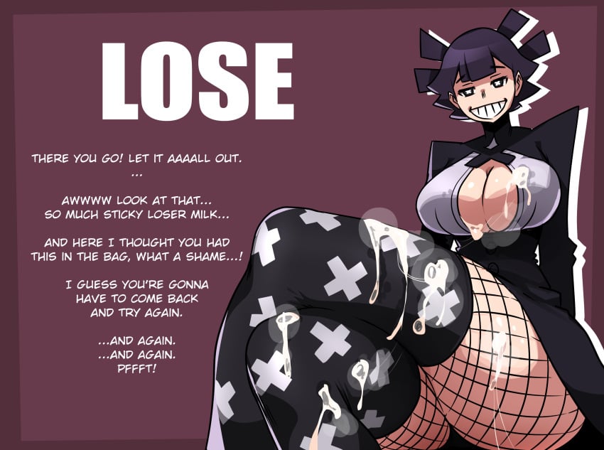 cleavage cleavage_cutout fishnets fully_clothed jedyne_(mosbles) jerk_off_instructions joi large_breasts mosbles original original_character original_characters thick_thighs