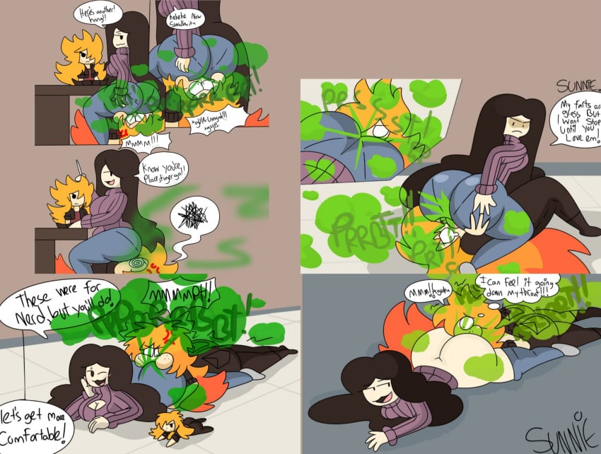 brappycatty digesting_farts eating_farts fart farting farting_in_mouth flatulance flatulence mouthfarting nerd_and_jock_(webcomic) olga_(nerd_and_jock) sunniefunnie tiger_(nerd_and_jock)