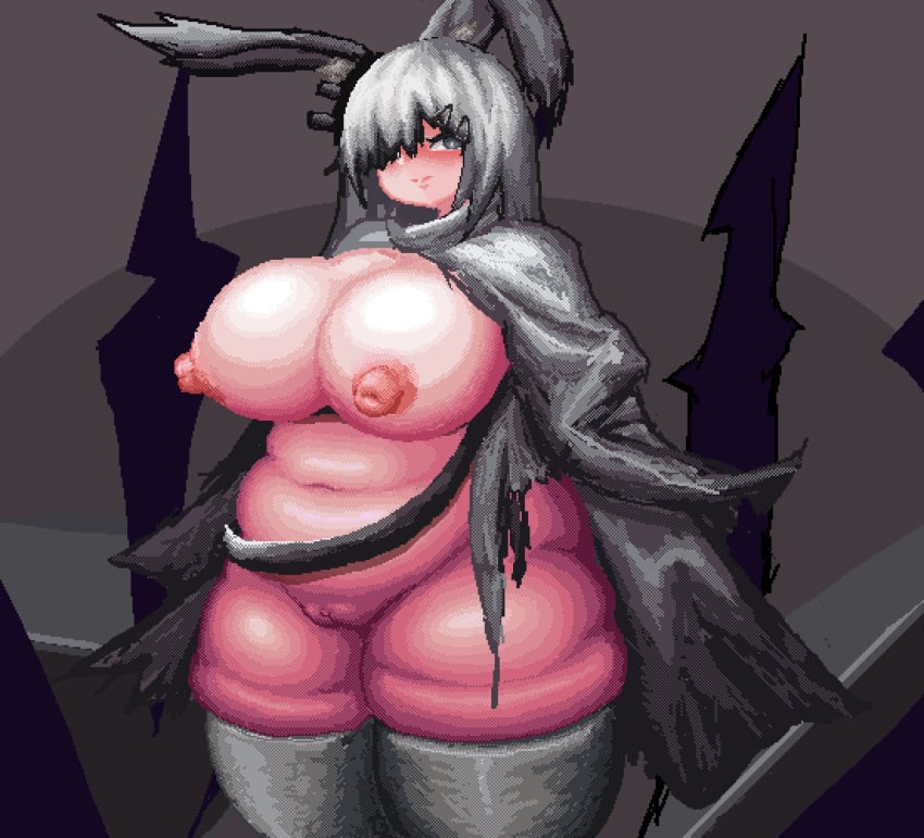 1girls areolae arknights big_breasts big_thighs breasts busty chubby curvy erect_nipples fat female female_only frostnova_(arknights) gigantic_thighs huge_breasts huge_thighs large_breasts large_thighs massive_thighs nipples nude nude_female pixel_art pussy she_tu_wangba_prime solo solo_female thick_thighs thighs wide_thighs