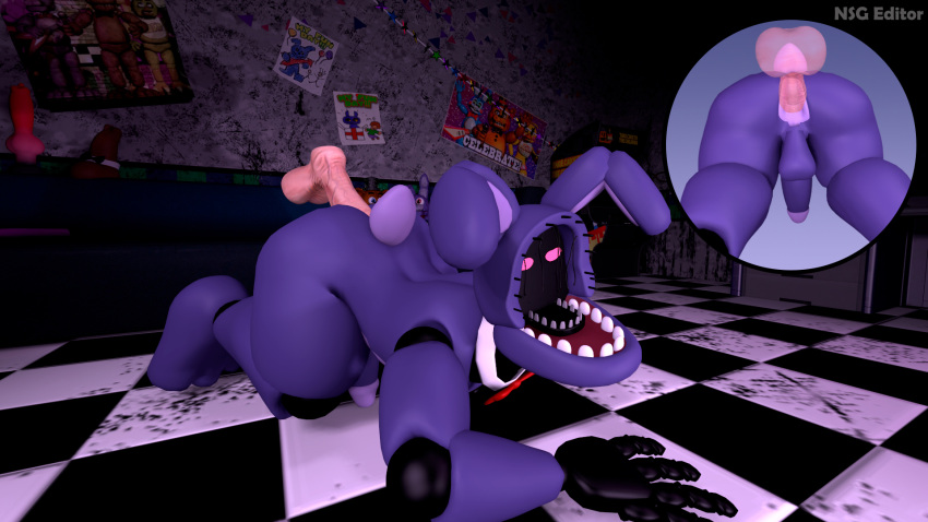 16:9 2023 3d_(artwork) anal anal_sex animatronic anthro ass balls bow_tie checkered_floor digital_media_(artwork) dildo duo erection five_nights_at_freddy's five_nights_at_freddy's_2 from_behind_position gay genitals hi_res human/robot human_on_robot lagomorph leporid machine male male/male male_penetrated male_penetrating male_penetrating_male mammal nsg_editor nude penetration penis poster rabbit robot scottgames sex sex_toy source_filmmaker tail widescreen withered_bonnie