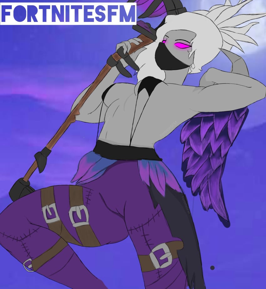 bikini bikini_top cameltoe clothed clothing fortnite fortnitesfm no_shirt pants pose posing ravage_(fortnite)