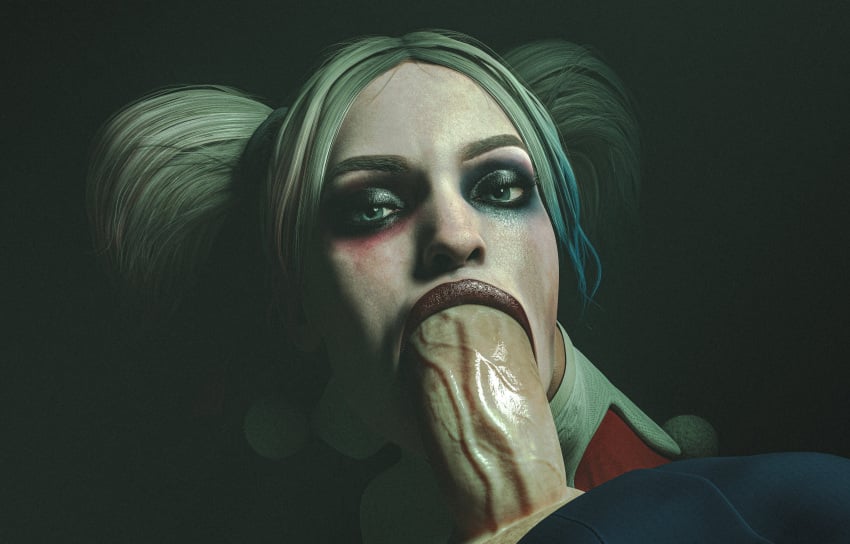 1girls 3d batman:_arkham_knight batman_(series) blender blonde blonde_hair blowjob blue_eyes dc dc_comics fellatio female female_focus full_mouth harley_quinn harley_quinn_(classic) harley_quinn_(injustice) injustice_2 lipstick looking_pleasured makeup makeup_running male mouthful oral oral_penetration oral_sex partial_male photorealism photorealistic pigtails pleasure_face project_vega realistic realistic_textures ruined_makeup straight sucking sucking_penis veiny_penis