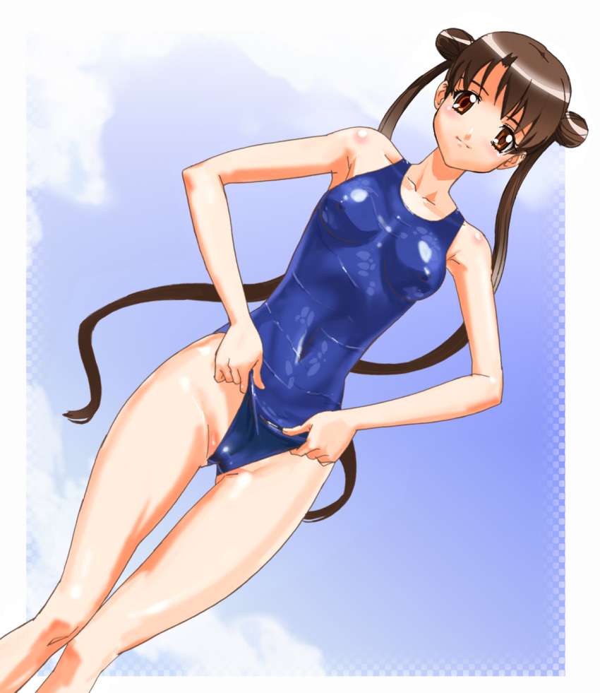 alpa brown_hair highres katase_shima lux swimsuit uchuu_no_stellvia