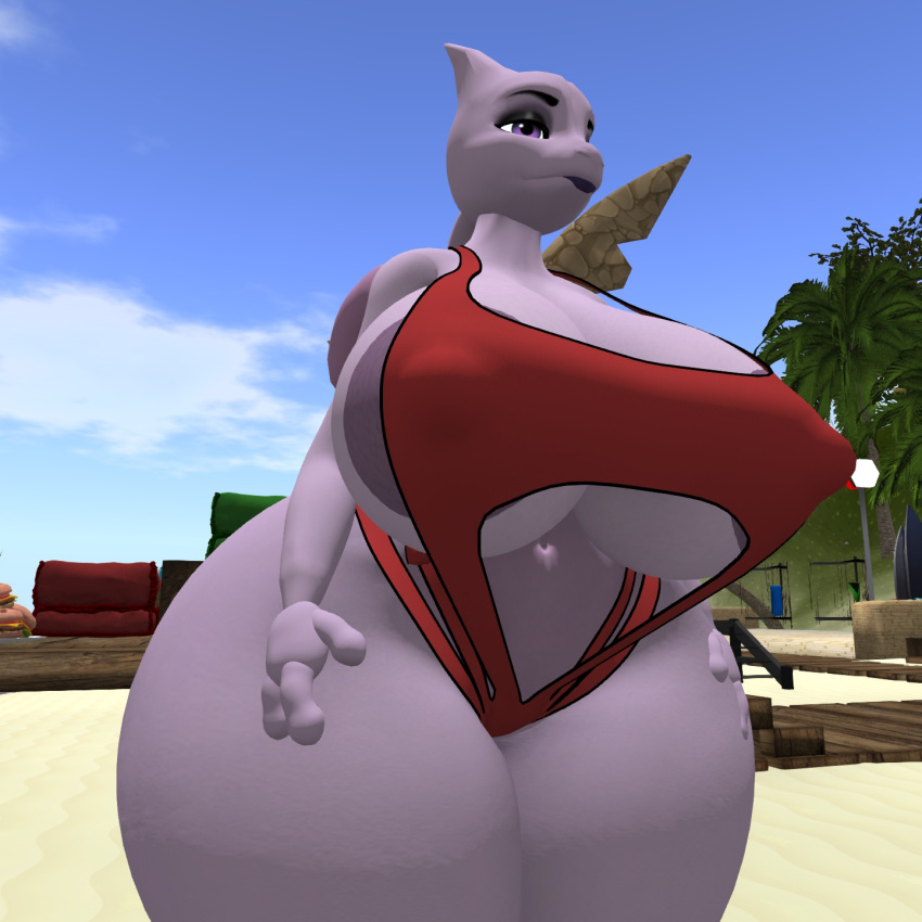 big_breasts breasts female female_mewtwo ferialexonar mewtwo pokemon pokemon_(species) thick_thighs wide_hips