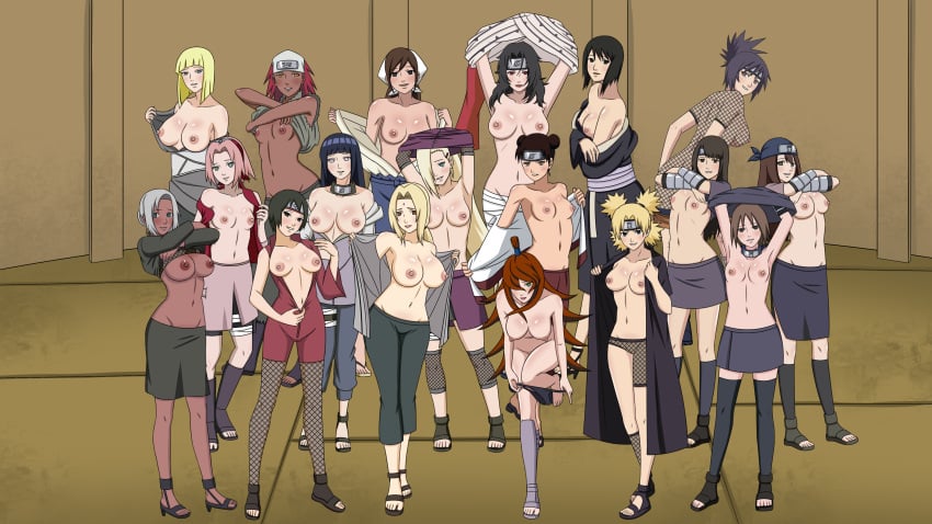 18girls 6+girls adult adult_and_teenager age_difference ayame_(naruto) before_sex big_breasts black_eyes black_socks blonde_hair blue_eyes breasts brown_eyes brown_hair busty curvaceous dark-skinned_female dark_skin empty_eyes female female_only fishnets full_body green_eyes harem haruno_sakura huge_breasts hyuuga_hinata ino_yamanaka iwagakure_symbol karui knee_socks kneehighs kneesocks konohagakure_symbol kumogakure_symbol kunoichi kurenai_yuhi kurotsuchi light-skinned_female light_skin long_hair looking_at_viewer mabui matsuri_(naruto) medium_breasts mei_terumi mind_control mitarashi_anko mostly_nude multiple_girls naruto naruto_(series) naruto_shippuden ninja no_bra older_female panties partially_clothed perky_breasts petite pink_hair purple_hair red_hair removing_clothing sagging_breasts sakura_haruno samui sari_(naruto) shizune short_hair silver_hair slavegirl small_breasts smilingdog socks sunagakure_symbol take_your_pick taking_clothes_off teenager temari tenten terumi_mei thigh_socks thighhighs topless tsunade undressing undressing_self violet_eyes voluptuous wide_hips yamanaka_ino yellow_eyes younger_female yukata_(naruto) yuuhi_kurenai