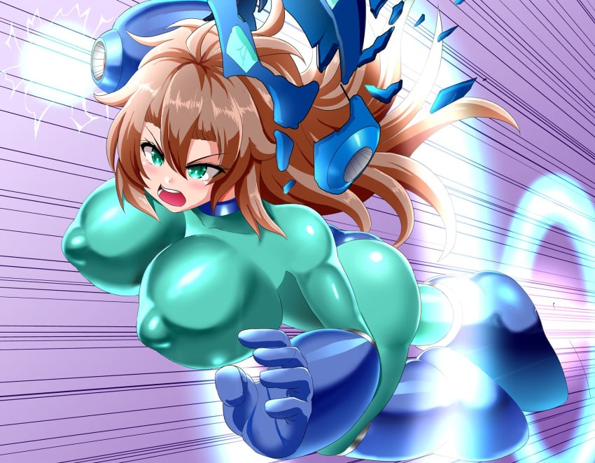 big_breasts bodysuit honda_takaharu large_breasts mega_man mega_man(classic) mega_man_(character) nipple_bulge roco_(sulfer-kokegitsune) rule_63 tagme