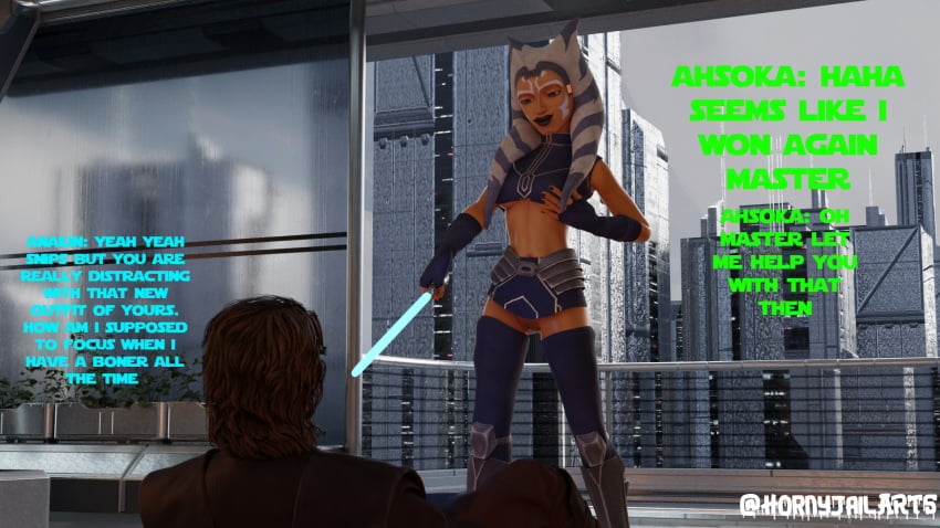 1boy 1girls 3d ahsoka_tano airress3d_(3d-modeller) anakin_skywalker english_text female hornyjailarts human male star_wars star_wars_the_clone_wars_season_seven tagme text togruta