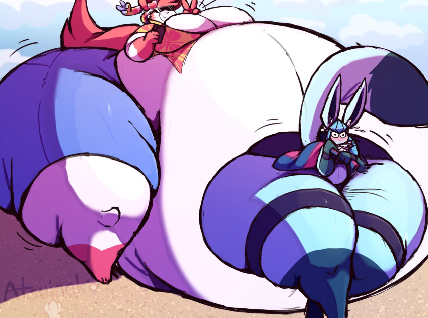 atsuinekowo big_ass bubble_butt eeveelution glaceon huge_ass huge_belly pokémon_(species) pokemon sylveon velvet_(atsuinekowo)