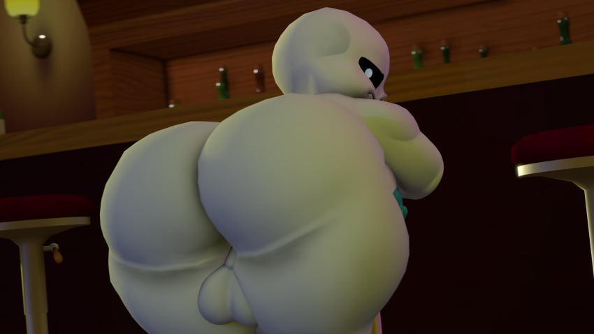 3d ass balls chubby chubby_male fat moobs mrrainbow nipples overweight sans tagme testicles undertale undertale_(series)