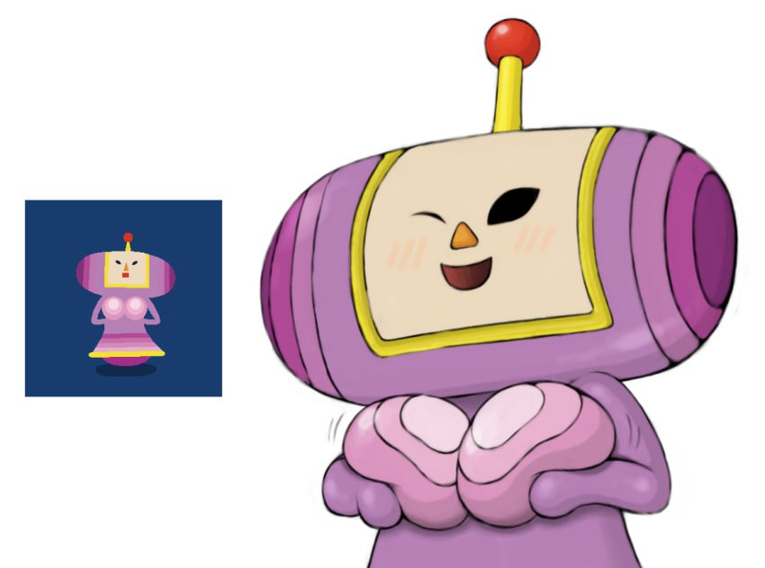 1girls big_breasts fondling_breast holding_own_breast katamari_damacy playing_with_own_breasts torotheking winking winking_at_viewer