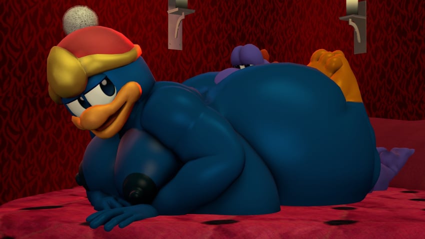 3d ass crossover face_in_ass king_dedede kirby_(series) mario_(series) moobs mrrainbow nintendo nipples overweight purple_yoshi tagme yoshi