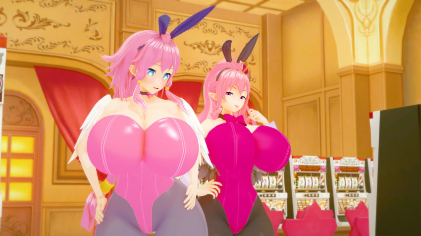 3d alternate_version_available angel angel_wings artina big_breasts bimbo breasts bunny_ears bunny_girl bunnysuit disgaea disgaea_4 disgaea_5 embarrassed gigantic_breasts huge_breasts hyper_breasts koikatsu large_breasts massive_breasts nippon_ichi_software seraphina_(disgaea) thick_thighs thighs tights totenafterdark wide_hips