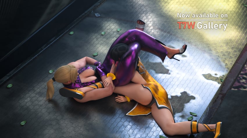 2girls absurdres armbar asphyxiation bandai_namco black_hair black_panties blonde_hair breasts catfight choke_hold female_focus female_on_bottom female_on_top female_only femdom fight fighting hair_tie head_between_legs headscissor heels high_heels highres holding_leg ling_xiaoyu multiple_girls namco nina_williams panties ponytail red_faced ryona scissorhold spread_legs strangling submission_hold tekken tekken7wallpapers trapped triangle_choke underwear wrestling