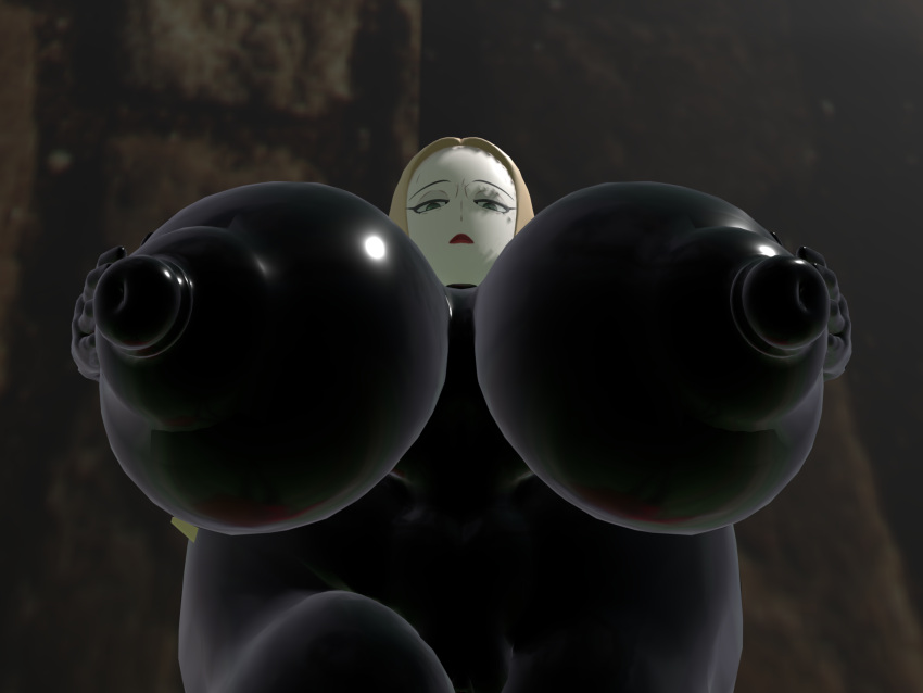 1girls 3d areola_bulge big_nipples blender blender_(software) blonde_hair bodysuit breasts_bigger_than_head bubble_butt dld493v2 female game_freak green_eyes hands_on_breasts huge_ass huge_breasts hyper hyper_ass hyper_breasts latex lipstick long_hair looking_down looking_down_at_viewer nintendo nipples nipples_visible_through_clothing oleana_(pokemon) pokemon pokemon_ss red_lipstick self_upload shiny skin_tight solo solo_female white_skin