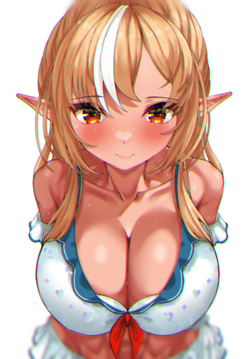 big_breasts dark_skin elf hololive hololive_fantasy hololive_japan shiranui_flare virtual_youtuber vtuber zyunsei777