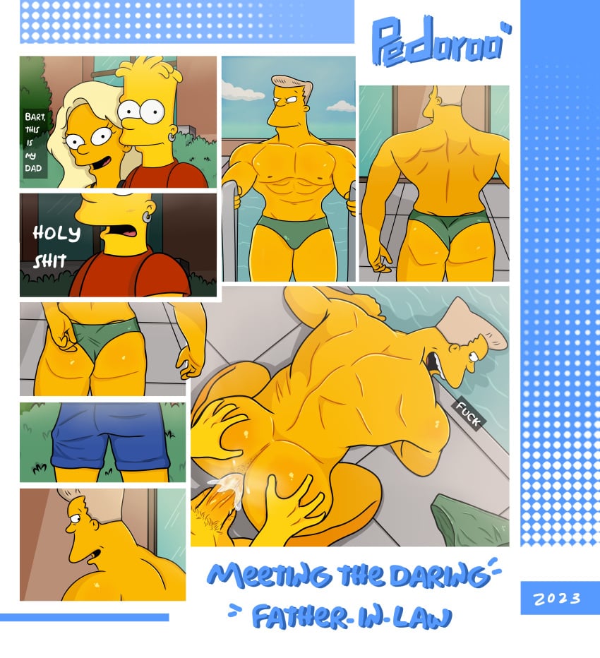 2020s 2023 anal anal_sex bara bart_simpson big_ass big_balls big_butt big_penis crazy cum cum_string curved_penis daring dilf erection father father_and_son father_in_law gay gay_anal gay_domination gay_gangbang gay_oral gay_orgy gay_sex glasses_askew gloves greta_wolfcastle half-closed_eyes holding_penis large_ass large_penis looking_back male male/male male_only meeting muscles muscular muscular_male nymphomania open_mouth pedoroo penis_size_difference platinum_blonde_hair pool poolside precum_bubble pubic_hair rainier_wolfcastle semen sex son_in_law swimming_pool swimsuit swimwear tanned_skin the_simpsons trunk yaoi yellow_skin