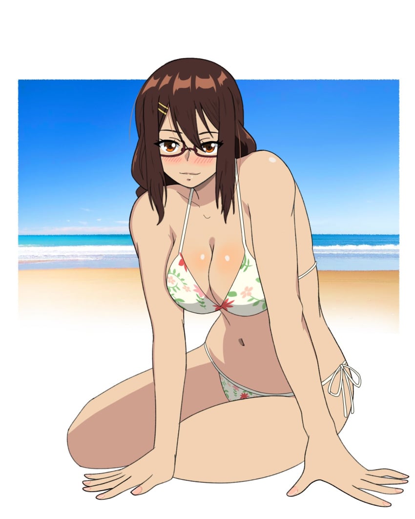 1girls beach bikini krypto-san kyochuu_rettou naruse_chitose the_island_of_giant_insects