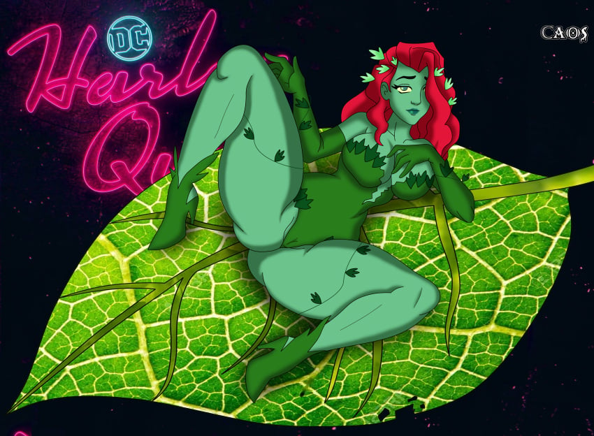 1girls big_ass big_butt caosenriqueart dc dc_comics female female_only green_eyes green_skin harley_quinn_(series) poison_ivy poison_ivy_(harley_quinn) red_hair solo solo_female