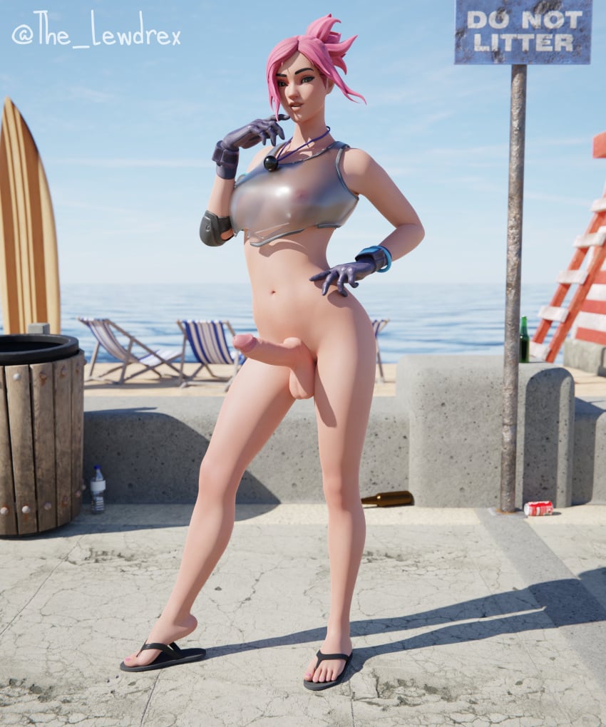 1futa 3d alternate_version_available areolae balls beach beach_chair blender blurry blurry_background bottomless breasts chair clothed clothing cloud clouds detailed_background epic_games erect_penis erection female female_focus female_only flip_flops fortnite futa_only futanari gloves half-dressed half_naked hand_on_waist handwear highres jacket lewdrex looking_at_viewer medium_breasts nipples nipples_visible_through_clothing nude_futanari ocean ocean_(fortnite) outdoors outside penis pink_hair pose posing presenting presenting_breasts presenting_penis sand sandals see-through see-through_clothing see-through_top shadow sky solo solo_focus standing sun sunlight topwear watermark