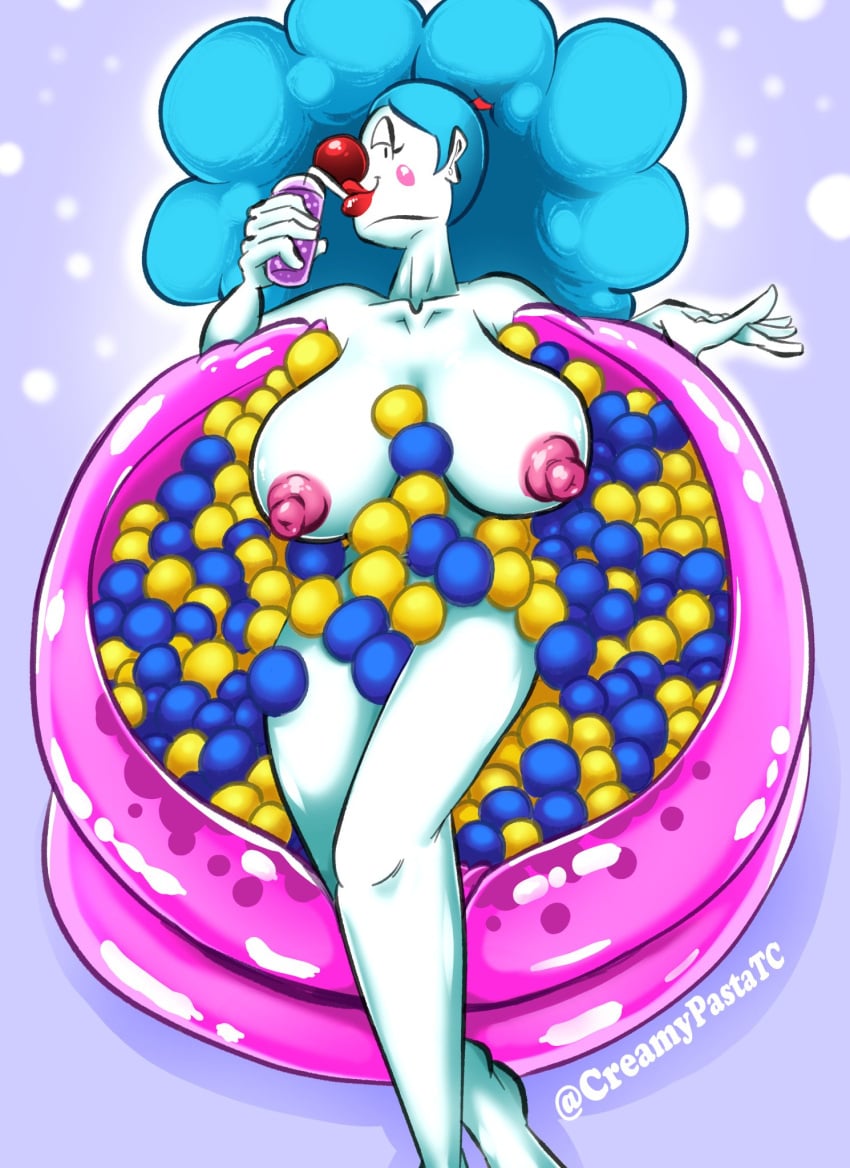 1girls 2023 blue_fur blue_hair bongo_(bal) bongo_and_luna clown clown_girl creamypastatc female female_only nude original solo solo_female tagme yellow_fur