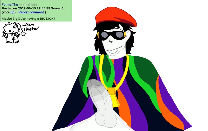 ballzz big_duke_(incredibox) big_penis black_hair gay incredibox lifting_clothing male_only pale_skin polo_(incredibox) smirking solo_male sunglasses tagme tagme_(character) toony