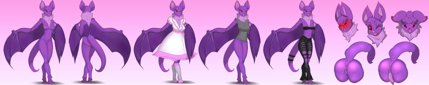 absurd_res anthro ass bat bisamon breasts genitals gynomorph hi_res intersex long_image mammal penis pussy solo wide_image