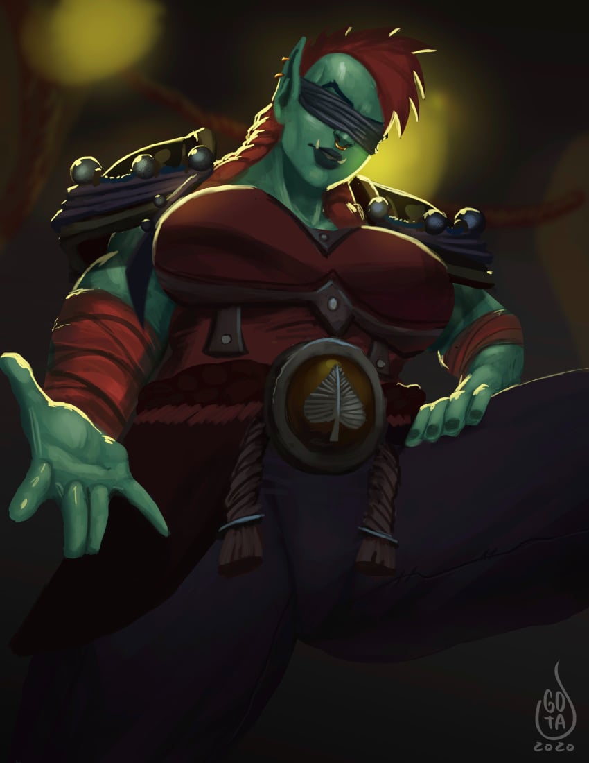 1girls big_breasts busty curvy curvy_body curvy_female curvy_figure female female_bodybuilder female_only female_orc gotalex green_skin malfean monk_(warcraft) muscular muscular_arms muscular_female muscular_legs muscular_thighs orc orc_(warcraft) orc_female piercing smirk solo thick_thighs thighs tusks warcraft world_of_warcraft wow