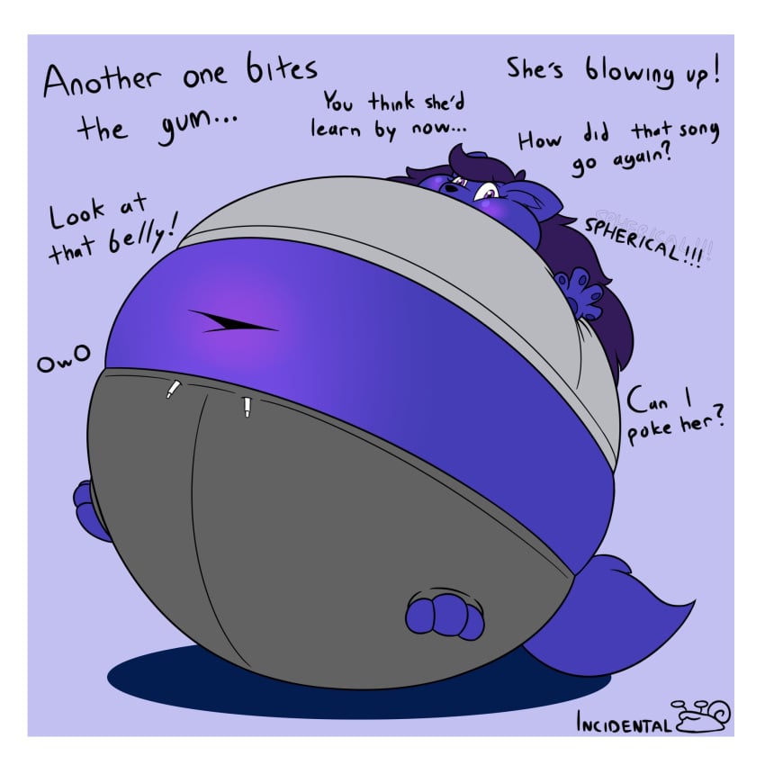 blueberry_inflation female furry incidentalsnail inflation spherical_inflation sunken_head sunken_limbs thick_thighs wide_hips