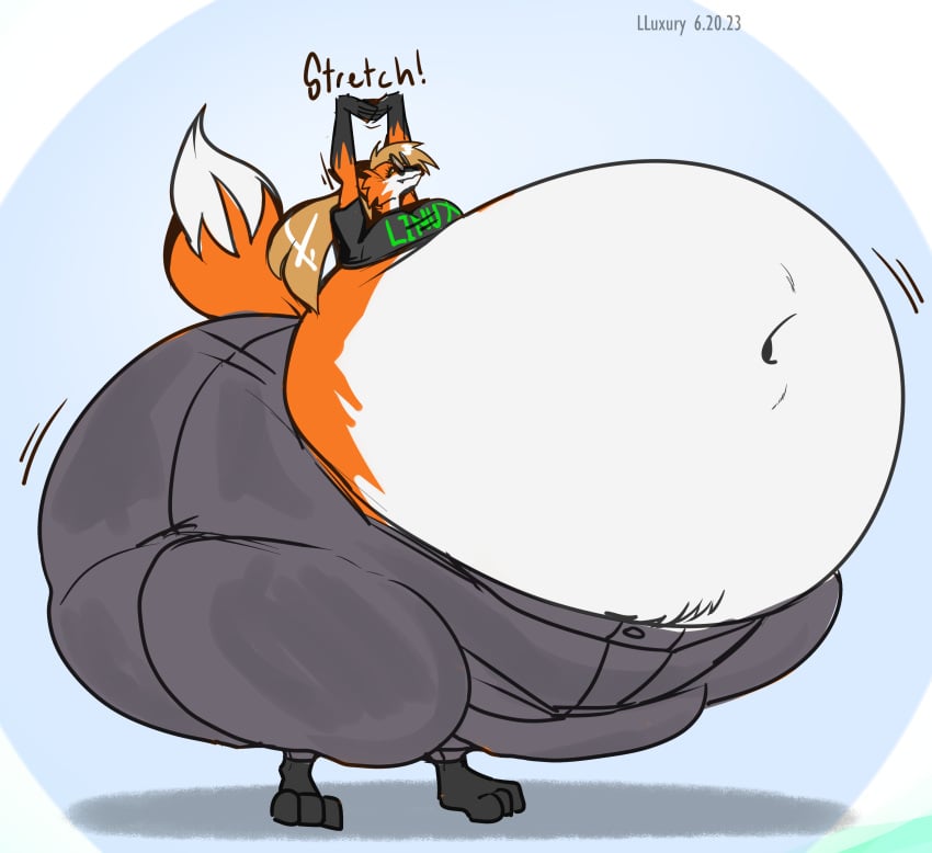 big_belly fox fox_ears fox_tail furry gigantic_ass gigantic_belly heavy_bottom hyper hyper_ass hyper_belly hyper_butt pear-shaped_figure xenia_(linux_fox)