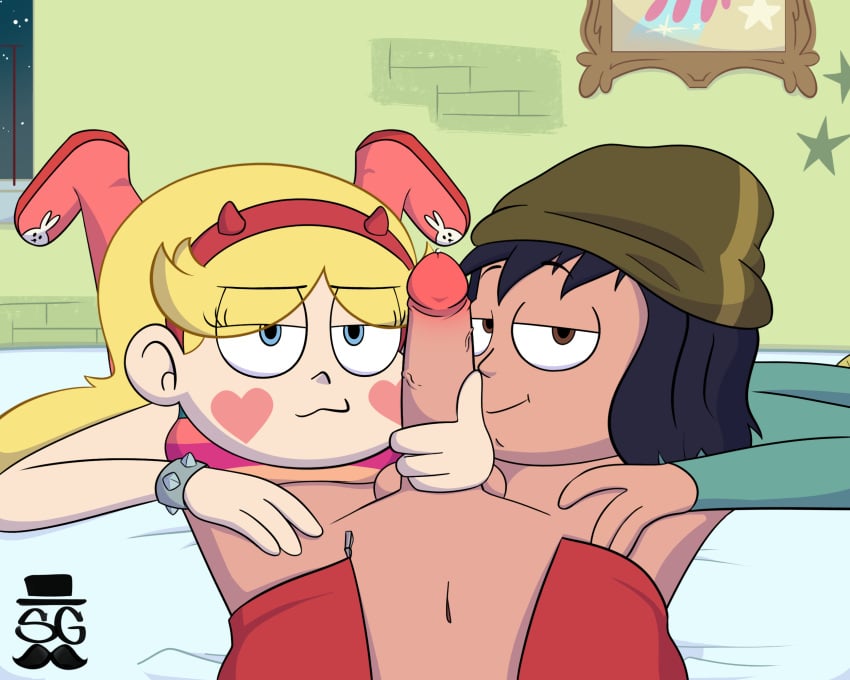 1boy 2girls disney ffm_threesome holding_penis imminent_oral imminent_sex interracial janna_ordonia marco_diaz partial_male penis pov seniorg star_butterfly star_vs_the_forces_of_evil threesome