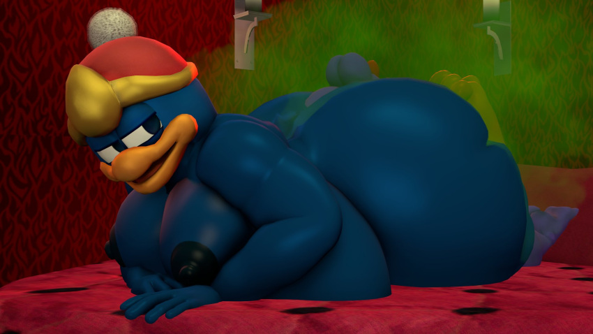 3d ass crossover face_in_ass fart king_dedede kirby_(series) mario_(series) moobs mrrainbow nintendo nipples overweight purple_yoshi tagme yoshi