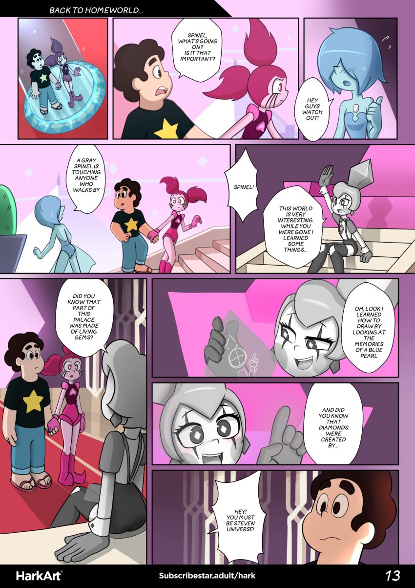 blue_pearl_(steven_universe) comic english_text female gray_spinel harkart male page_13 page_number spinel_(steven_universe) steven_quartz_universe steven_universe stevens_desire subscribestar_username tagme