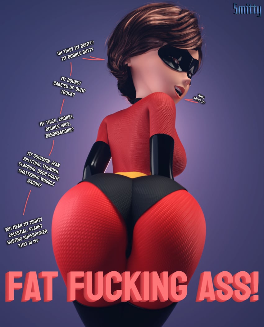 1girls 3d 3d_(artwork) ass big_ass big_butt blender_(software) bragging dat_ass dirty_talk disney elastigirl english_text fat_ass female female_only goon gooner gooning helen_parr huge_ass large_ass looking_back masked_female meme milf oh_these?_(meme) pawg pixar pixar_mom showing_off showing_off_ass smirk smirking smitty34 smooth_skin smug solo solo_female superheroine text the_incredibles thick thick_ass voluptuous voluptuous_female wide_hips