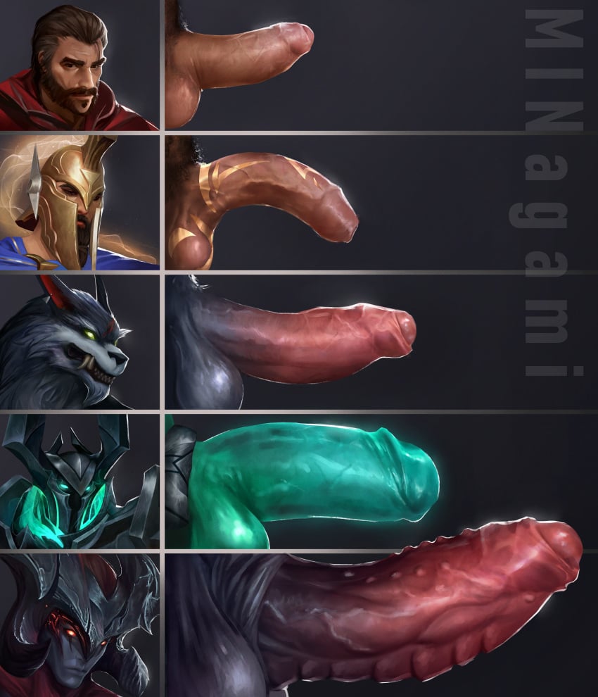 2021 5boys aatrox absurd_res accessory animal_genitalia anthro armor artist_name atreus_(league_of_legends) balls ballsack beard big_penis body_fur canine cock_ring demon erection facial_hair fangs foreskin foreskin_folds gay genital_tattoo genitals genitalwear ghost gold_(metal) graves_(league_of_legends) green_eyes green_penis grey_fur group headgear helmet hi_res horns huge_filesize human humanoid humanoid_genitalia humanoid_penis hybrid_penis intact jewelry league_of_legends long_foreskin male male_only mammal manly masculine mask mature_male mintwo mordekaiser mustache pantheon partially_retracted_foreskin penis penis_accessory penis_jewelry penis_lineup penis_tattoo portrait pubes red_eyes red_penis retracted_foreskin riot_games scrotum sheath size_difference spirit tattoo teeth testicles thick_penis tight_foreskin translucent translucent_penis uncut undead unretracted_foreskin veiny_penis warwick were werecanine werewolf wolf