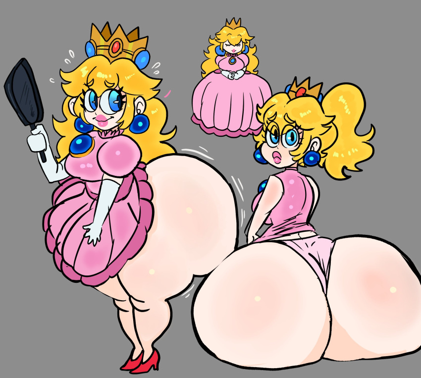 1girls ass big_ass big_butt blonde blonde_hair blue_eyes bottom_heavy bubble_ass bubble_butt dress dumptruck_ass earrings fat_ass fat_butt female female_only huge_ass huge_butt hyper_ass large_ass large_butt lemonadepikachu long_hair looking_at_viewer looking_back mario_(series) multiple_views nintendo plump ponytail princess princess_peach short_hair shortstack solo super_mario_rpg super_mario_rpg_remake thick_ass thick_thighs voluptuous wide_hips