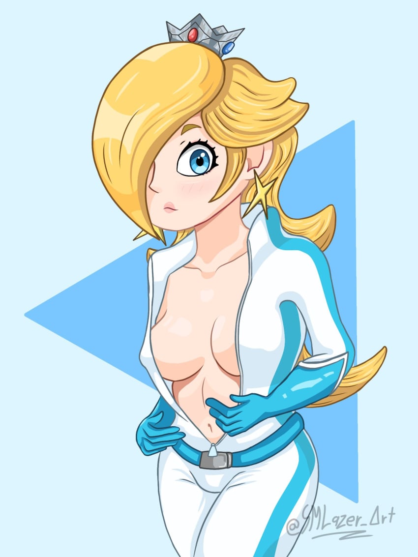 breasts female female_only looking_at_viewer mario_(series) mario_kart nintendo princess_rosalina smlazer_art solo tagme