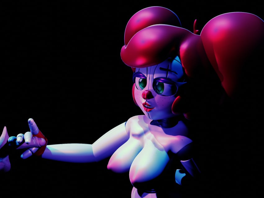 1girls 3d 3d_(artwork) baby_(fnafsl) circus_baby circus_baby_(fnaf) disembodied_penis five_nights_at_freddy's five_nights_at_freddy's:_sister_location green_eyes hand_on_penis handjob red_hair scottgames sister_location so87baby straight summer_baby summer_of_87_baby