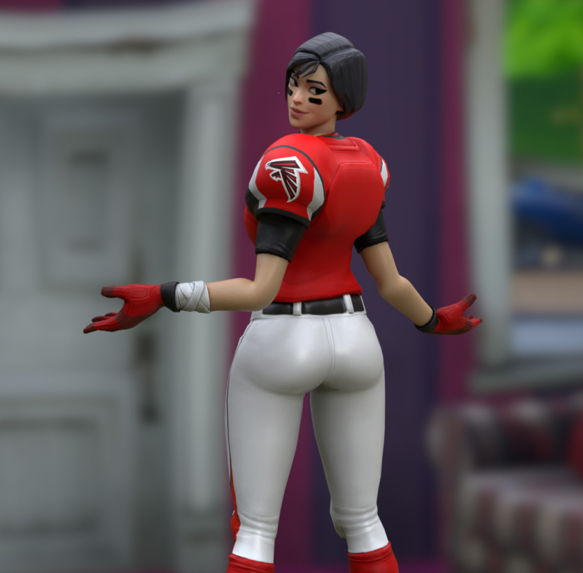 arms_out ass ass_focus big_ass blitz_(fortnite) clothed clothed_female clothing female_only fortnite fully_clothed fully_clothed_female looking_back looking_back_at_another only_female solo solo_female