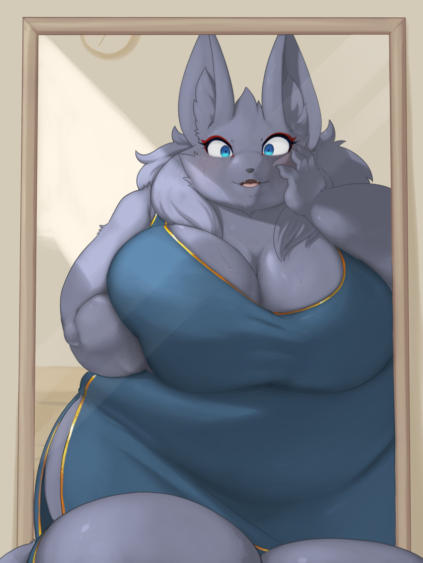 anthro bbw big_breasts breasts female fur overweight overweight_female solo ssbbw tagme yosioka_san