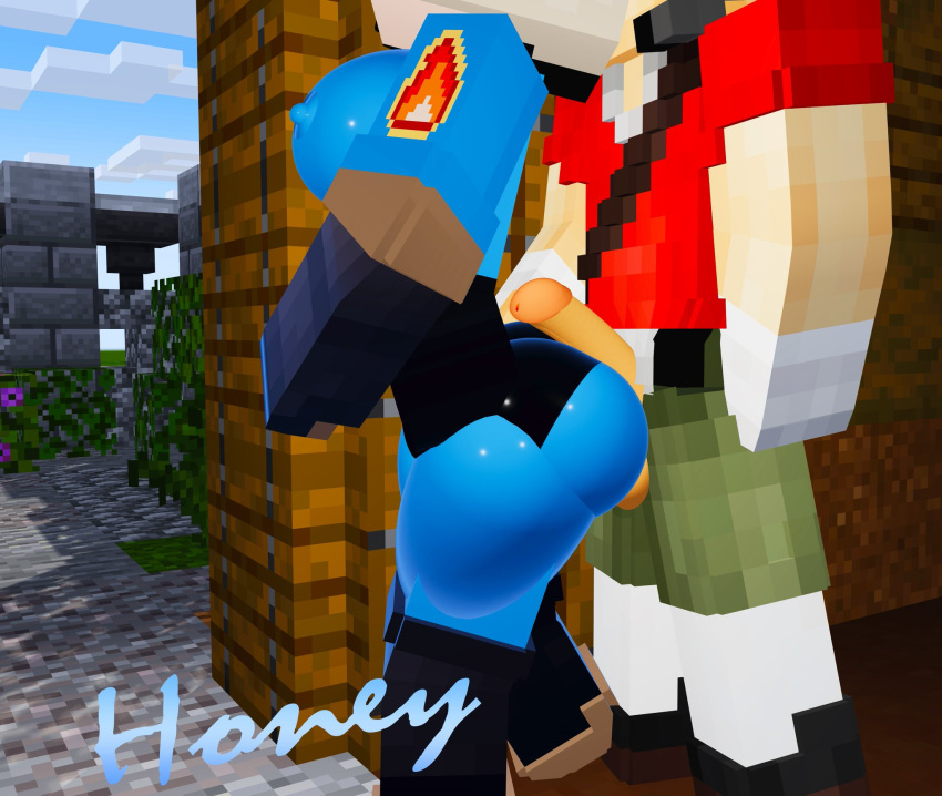 fempyro mine-imator minecraft pyro pyro_(team_fortress_2) scout scout_(team_fortress_2) straight team_fortress_2