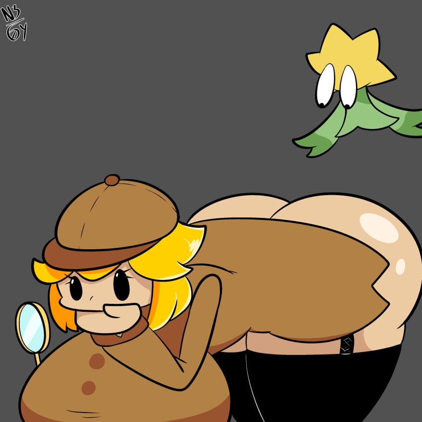 2girls ass ass_awe awooga big_ass big_breasts black_legwear black_thighhighs blonde_hair breasts detective detective_hat detective_peach eyes_bugging_out eyes_popping_out female hat huge_ass huge_breasts huge_thighs legwear light-skinned_female light_skin mario_(series) multiple_girls nintendo nokdeusneony princess_peach princess_peach:_showtime! stella_(princess_peach:_showtime!) thick_thighs thighhighs