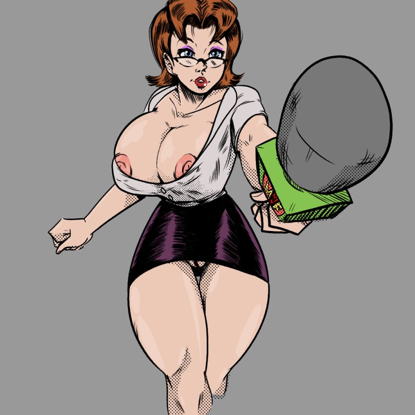 big_breasts breasts female insomniacpen meet_'n'_fuck meet_'n'_fuck_games milf nancy_boobitch orange_hair reporter thick_thighs