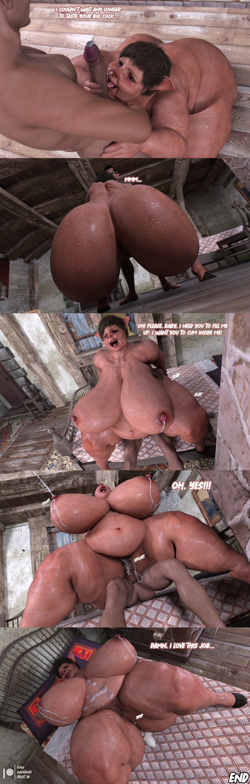 3d after_sex anus ass bbw bed big_ass big_breasts breasts chubby chubby_anthro chubby_female comic comic_page cum cum_inside cum_puddle daz3d daz_studio dialogue domestic_pig female hyper_breasts lactation large_ass large_breasts leaking_cum leaking_milk licking licking_penis lowhangingfruit3d_(artist) male male/female mature_female milk milk_squirt muscular muscular_male nude nude_female obese older_female on_top oral oral_sex original_character overweight overweight_anthro overweight_female penetration penis pig pink_skin pussy sex spread_ass suina sweat sweatdrop thick_ass thick_legs thick_thighs thighs viewed_from_below wide_hips